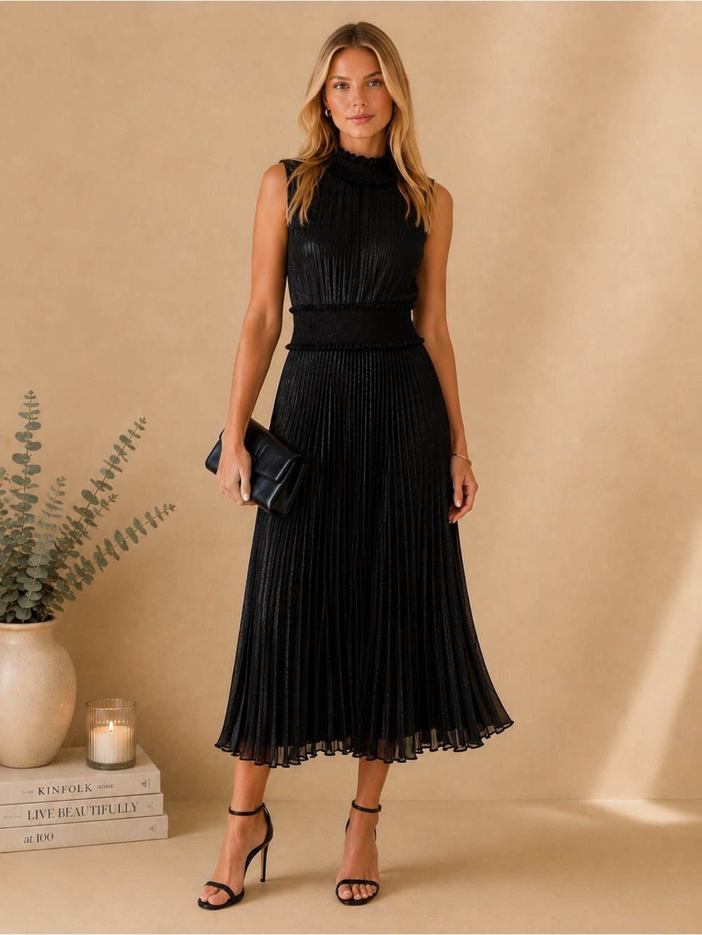 Nanette Lepore Black Sleeveless Pleated Maxi Dress. Gorgeous brand new! ✨